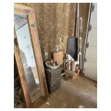 Broken Mirror, Water Fountain, Wooden Chair,