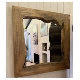 Crafted Live-Edge Wooden Wall Mirror