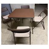 Card Table, 4 Folding Chairs