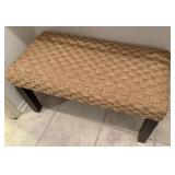 Wooden Bench w/ Woven Seat