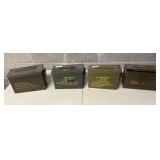 4 Empty Metal Ammunition Boxes