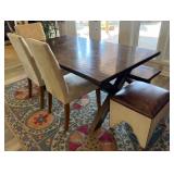 Beautiful Dining Table w/ 3 Chairs, Stool, Bench