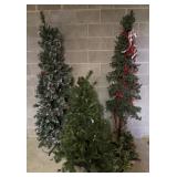 3 Light Up Artificial Christmas Trees, 2 Small