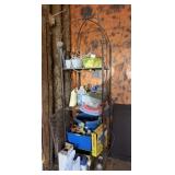 Metal Shelf & Contents