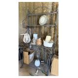 Metal Shelf & Contents