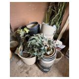 Large Lot of Pots, Yard Signs, Artificial