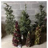 3 Light Up Artificial Trees, 3 Artificial Trees