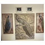 3 Canvas Wall Art Pieces, 2 Small Framed Pictures