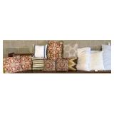 11+/- Throw/Decorative Pillows, 4+/- Pillows