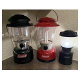 3 Coleman Battery Operated Lanterns