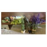 2 Canvas Wall Hangings, Artificial Plants/Flowers