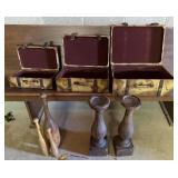 2 Heavy Candle Holders, 3-Piece Decorative