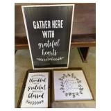 3 Various Sized Wall Dï¿½cor Signs