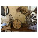 2 Decorative Hideaway Books, Table Clock, Vase
