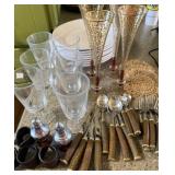 Plates, Glasses, Utensils, Coasters, Napkin