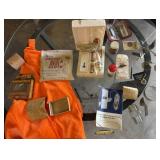 Hunting Vest, Pocket Knife, Pins, Gun & Reel