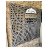 Lattice Style Dï¿½cor Piece, Welcome Hanging Sign