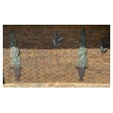 4 Metal Outdoor Wall Dï¿½cor Pieces