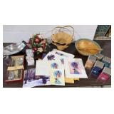 Serving Set, Candles, Baskets, Artificial Plant,