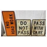 3 Metal Single Sided Road Signs