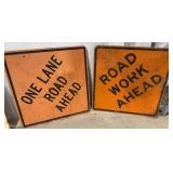 2 Metal Single Sided Road Signs