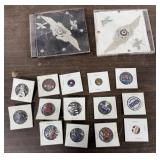 7+/- Election Pins, 7+/- Ribbon Pins, 2 WWII
