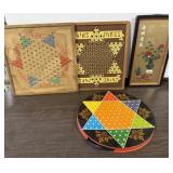 3 Chinese Checkers Boards, Asian Framed Art Piece