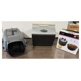 2-in-1 Portable BBQ Grill, Playmate Cooler,