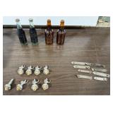 8+/- Bottle Stoppers/Pourers, 4 Vintage Bottles,