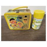 Vintage Sesame Street Metal Lunch Box w/ Matching
