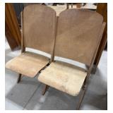 Two Seat Folding Wood Bench