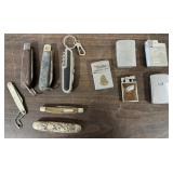 6+/- Pocket Knives, 5+/- Cigarette Lighters