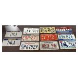 11+/- Vintage License Plates