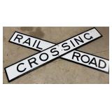 Vintage Railroad Crossing Crossbuck Sign