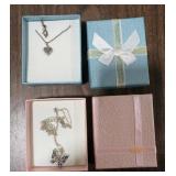 Marked 925 Butterfly/Chain, Marked 925 Heart