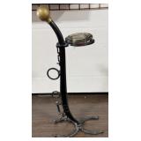 Rustic Ashtray Stand w/ Horseshoe Base, Horse Hame