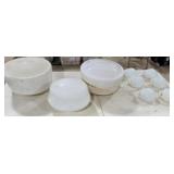 3 Large Glass Lamp Shades, 6+/- Small Clam Shaped