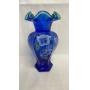 Hand painted Cobalt Fenton Vase
