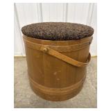 Antique Wooden Sewing Bucket
