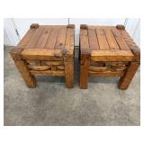 (2) Solid Pine End Tables