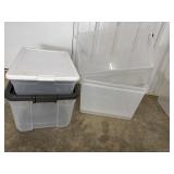 (3) Sterilite 66qt. Storage Containers - no lids