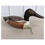 Wooden Hand Carved & Painted Duck Decoy by Roy