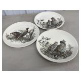 (3) Game Birds Dinner Plates