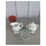 Season Greetings Platter, Cardinal Cream & S