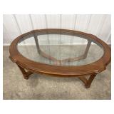 Oval Glass Insert Coffee Table