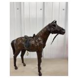 Leather Wrapped Horse Statue