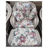 Wicker Patio Chair w/ Foot stool