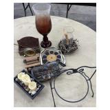 Misc Decor., coaster, clock, vase, metal holder