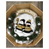 Happy Holidays Purdue Snowman Wreath