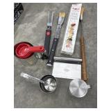Grill Utensils, measuring cups, salt/pepper shaker